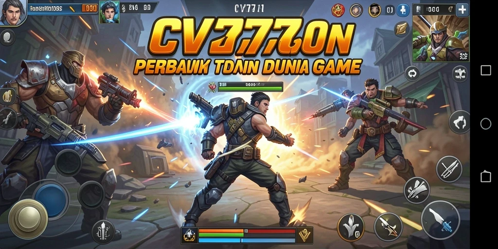 Screenshot menunjukkan aksi pertarungan intens dalam CV777.