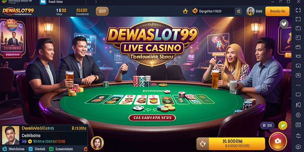 Tampilan permainan Live Casino dengan dealer langsung yang profesional.