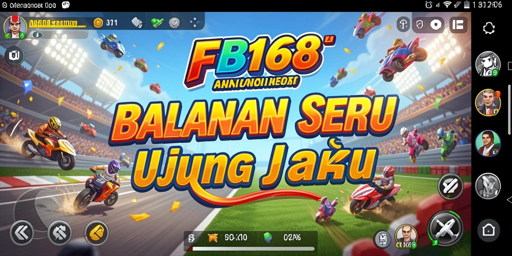 Screenshot FB168 menampilkan gameplay balap yang mendebarkan dan penuh aksi.
