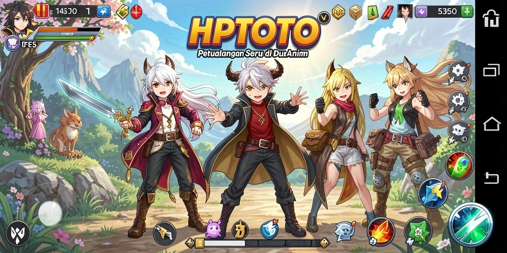 Tangkapan layar gameplay HPTOTO menampilkan aksi karakter menarik dalam dunia anime.