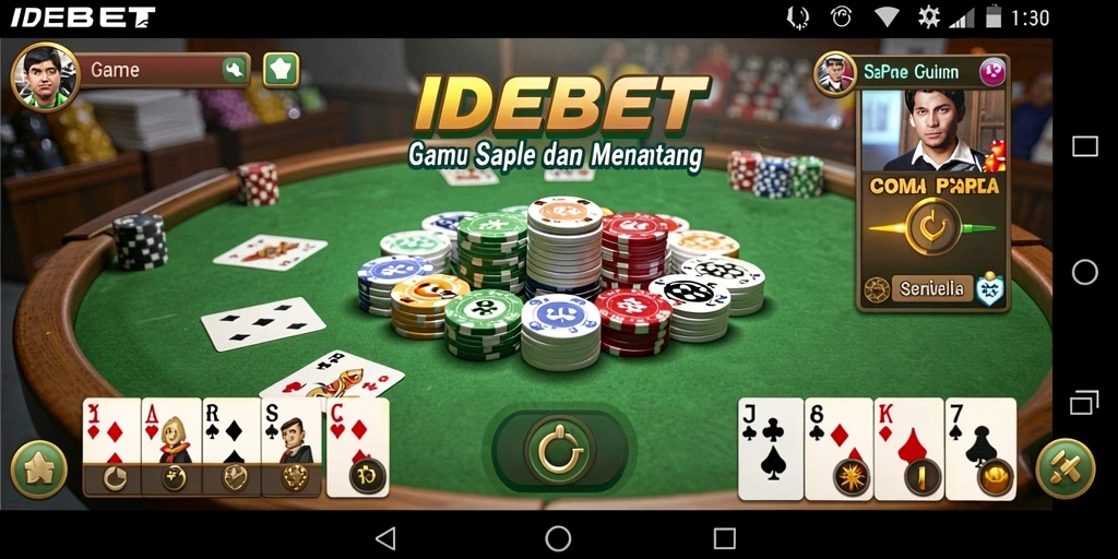Tampilan gameplay Gaple yang seru dan interaktif di IDEBET.