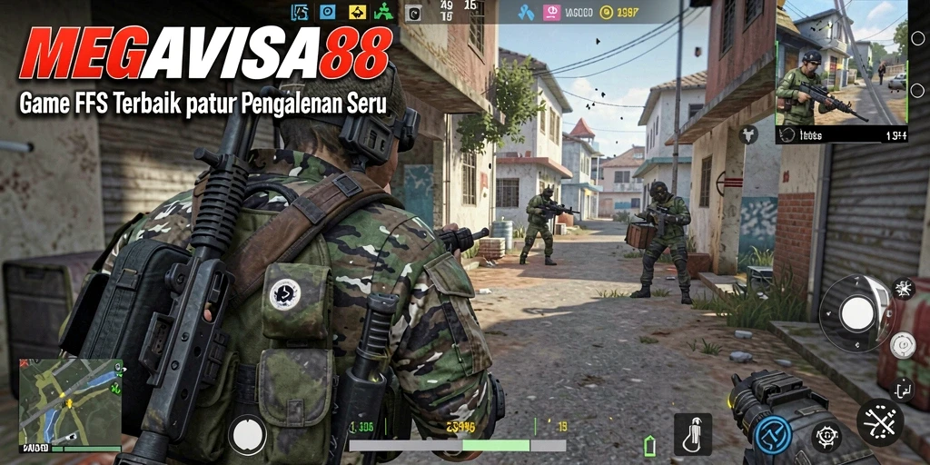 Tangkapan layar gameplay MEGAVISA88 menampilkan aksi seru pertempuran FPS.
