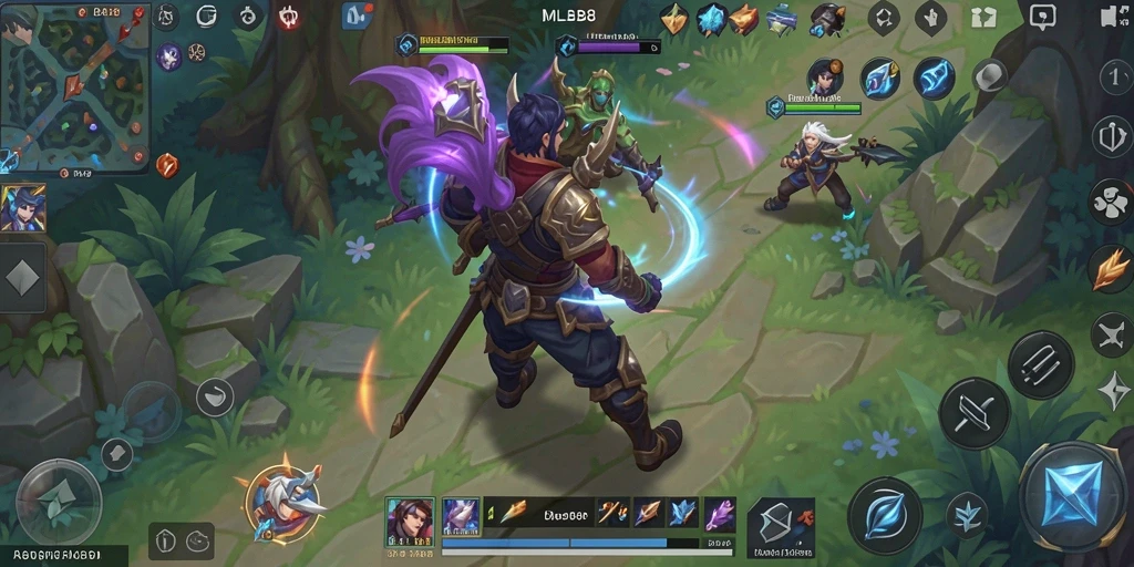 Tampilan gameplay MLBB8 yang seru dan penuh warna.