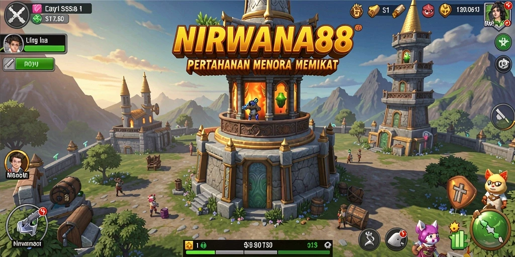 Tangkapan layar NIRWANA88 menunjukkan aksi pertahanan menara yang menegangkan.