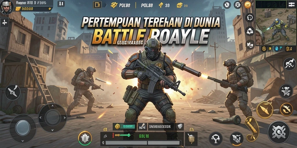 Screenshot gameplay POL88 menampilkan aksi seru dalam pertempuran Battle Royale.