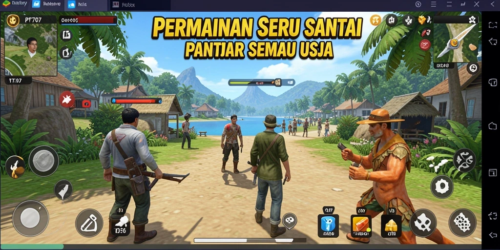 Screenshot utama PT707 menampilkan gameplay yang ceria dan menyenangkan.