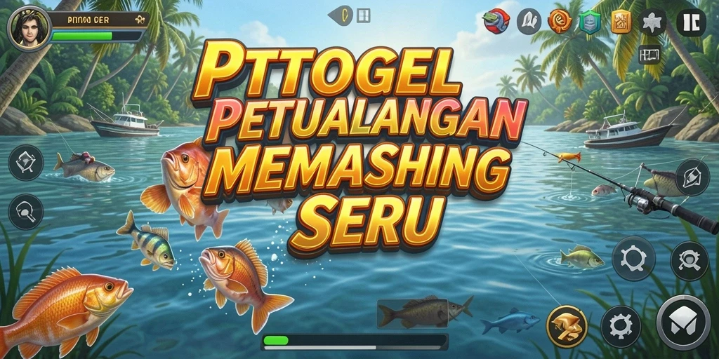 Screenshot utama PTTOGEL menampilkan aksi memancing yang seru dan grafis yang memukau.