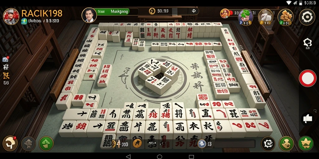 Tampilan gameplay Mahjong menarik dan seru di RACIK198.