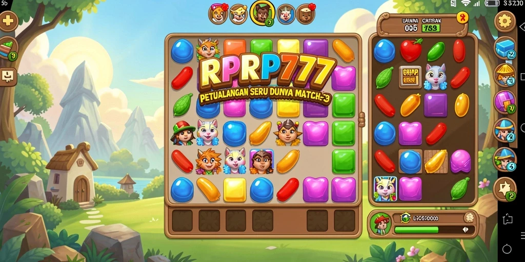 Tampilan seru gameplay RPRP777 dengan keseruan mencocokkan warna.