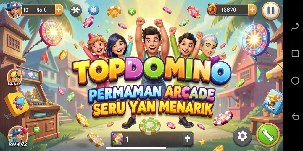Screenshot utama gameplay TOPDOMINO yang penuh aksi.