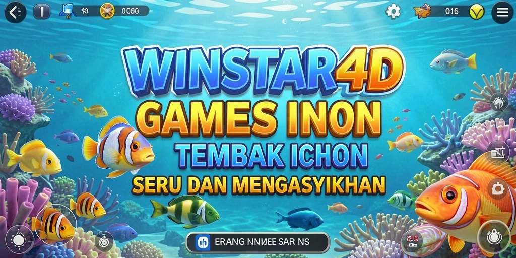 Tampilan gameplay WINSTAR4D yang menarik saat menembak ikan.
